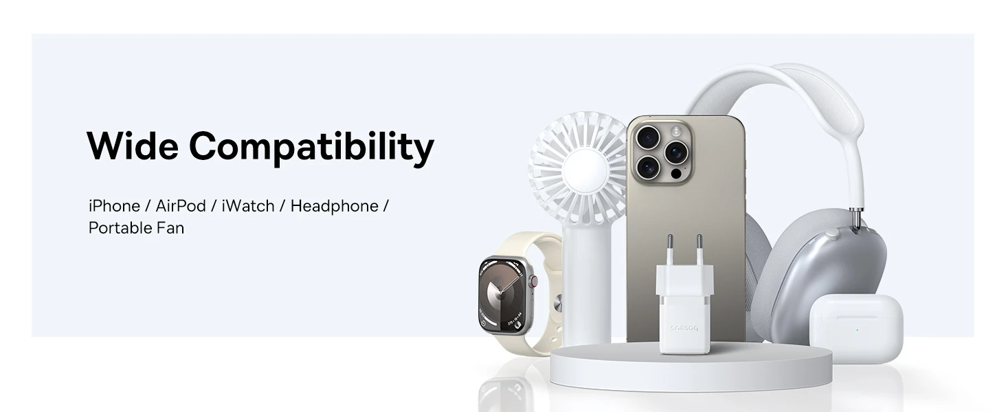 Baseus Sieninis įkroviklis Palm 20W USB + USB-C QC3.0 PD3.0 su USB-C kabeliu 1m, baltas aprašymas - Prekės nuotrauka