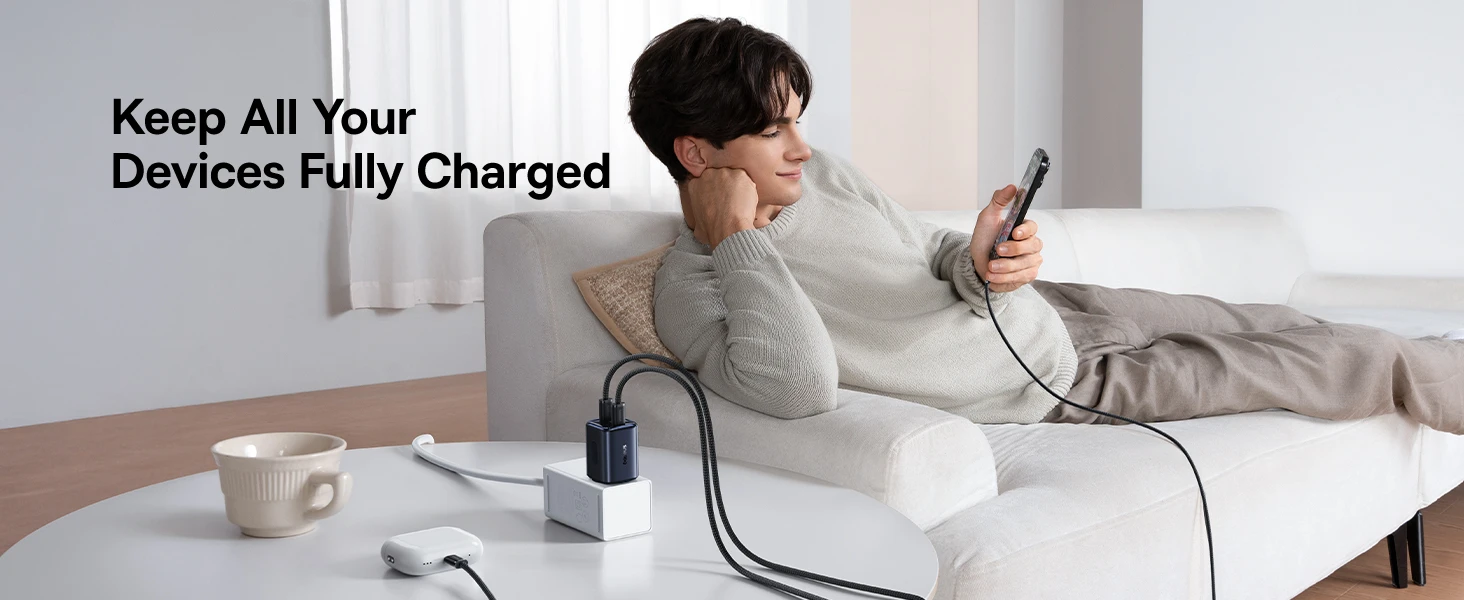 Dėklas Baseus Sieninis įkroviklis PicoGo AN13 45W 2xUSB-C PD3.0, juodas aprašymas - Prekės nuotrauka