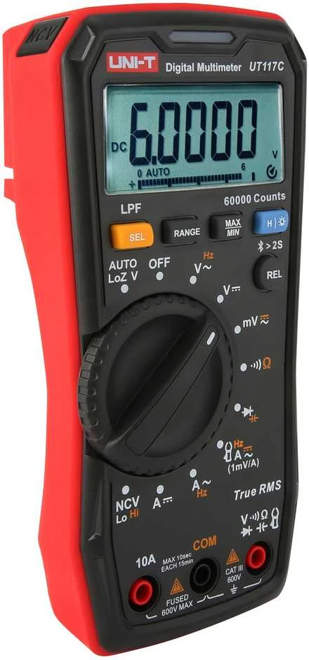 Didelio tikslumo skaitmeninis multimetras AC/DC 600V; AC/DC 10A; 50kHz; 40MΩ; 1000uF; LoZ; LPF; NCV; 60000; True RMS; BT, UNI-T