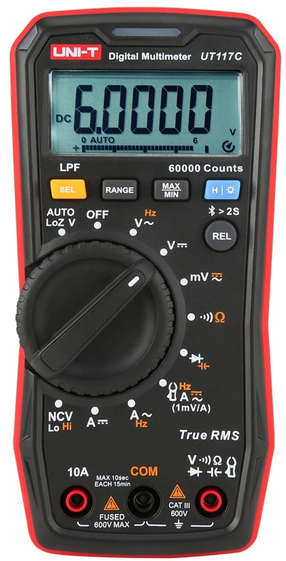 Didelio tikslumo skaitmeninis multimetras AC/DC 600V; AC/DC 10A; 50kHz; 40MΩ; 1000uF; LoZ; LPF; NCV; 60000; True RMS; BT, UNI-T