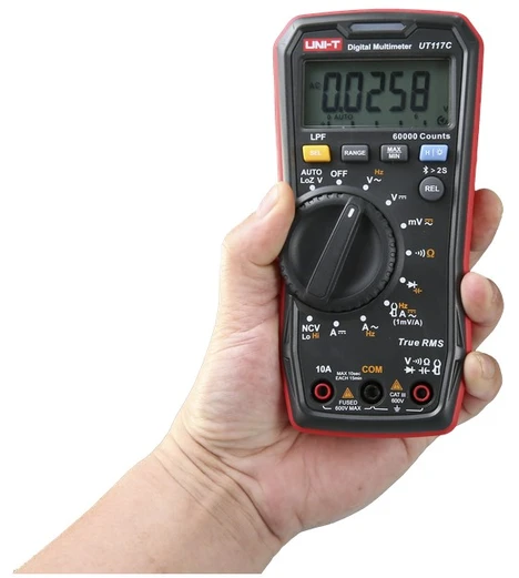 Didelio tikslumo skaitmeninis multimetras AC/DC 600V; AC/DC 10A; 50kHz; 40MΩ; 1000uF; LoZ; LPF; NCV; 60000; True RMS; BT, UNI-T