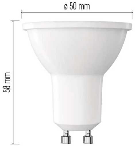 Emos LED lemputė GU10 230V MR16 7W 806lm, neutraliai balta, 4000K, 100°
