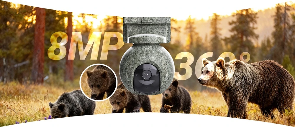 Akumuliatorinė valdoma lauko kamera EZVIZ CS-EB8/SP Ranger, su saulės panele
