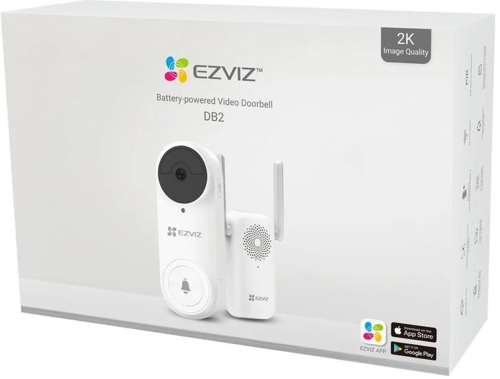 EZVIZ CSDB25MP baterijomis maitinamas vaizdo durų skambučio rinkinys | EZVIZ | CSDB25MP baterijomis maitinamas vaizdo durų skambučio rinkinys | „Wi-Fi“