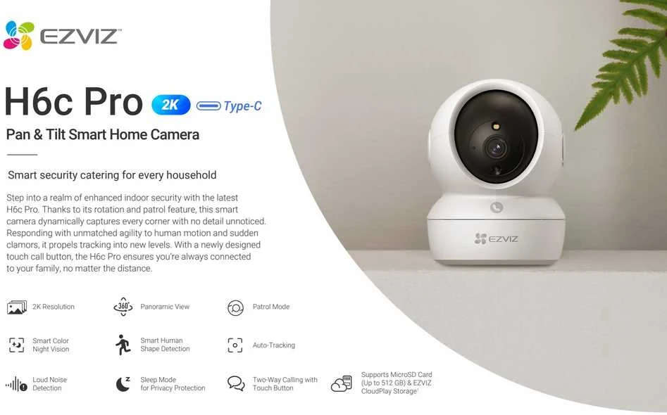 EZVIZ H6c Pro 2K IP kamera
