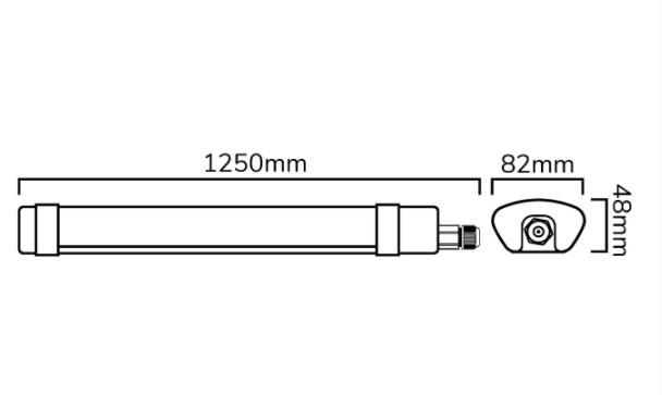 GreenBlue Led Line Lite Hermetinis šviestuvas su judesio davikliu PIR, TRI-PROOF, 230Vac, 40W, 4800lm, 125cm, IP65, 4000K