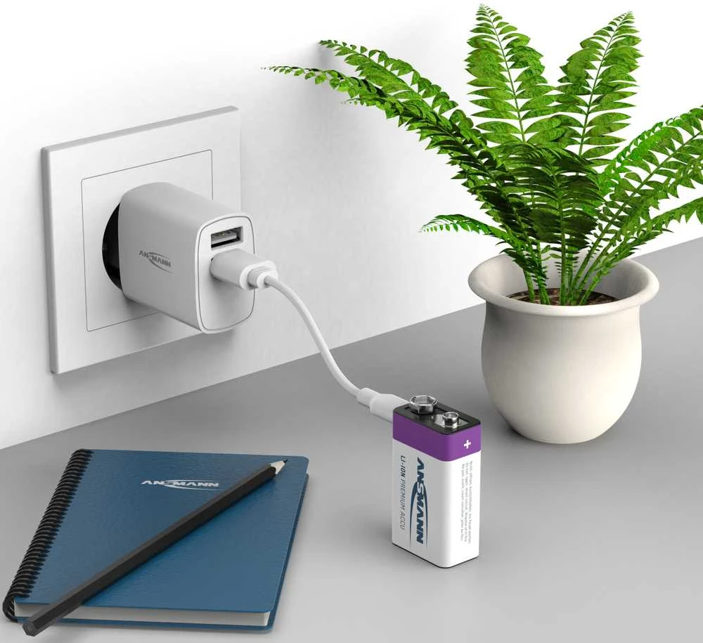 ANSMANN 9V baterija kraunama per USB-C