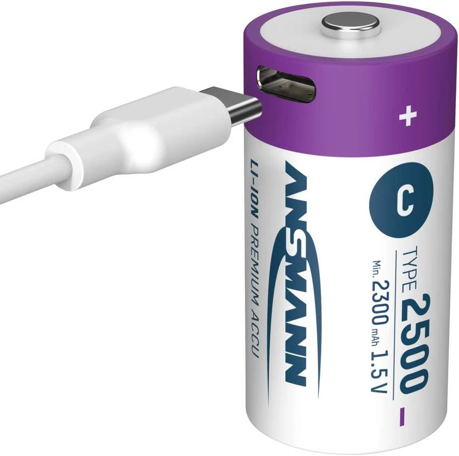 Ansmann C tipo akumuliatorius su USB-C įkrovimo laidu