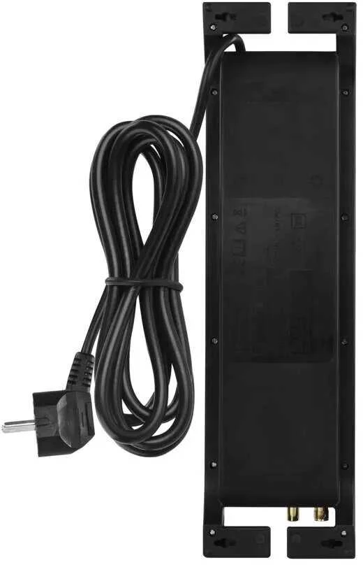 Ilgiklis su apsauga nuo viršįtampių (1800J) 8 lizdų, 3m, TV antenos (IEC), RJ45 apsaugos, juodas EMOS