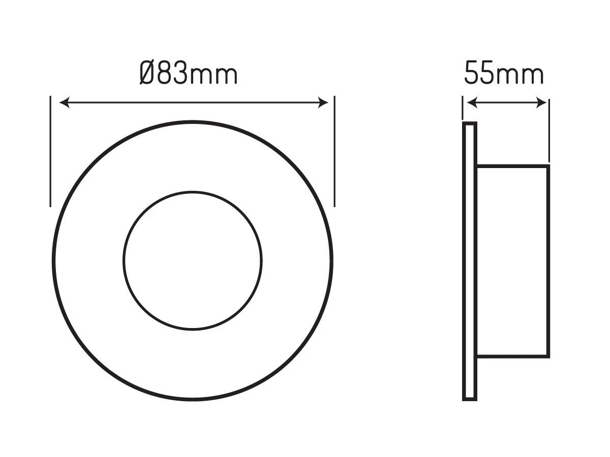 Įmontuojamas šviestuvas, MR16/GU10, apvalus, juodas, hermetinis IP44, LED LINE