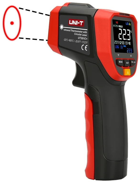 Infraraudonųjų spindulių termometras -32°C iki 600°C UT300C+ UNI-T