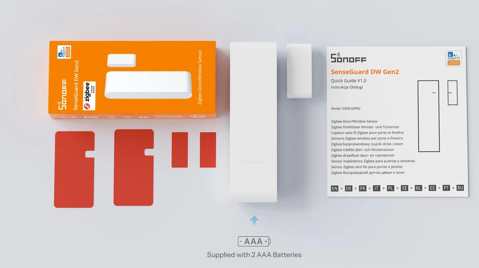 SONOFF SenseGuard DW Gen2 durų langų Zigbee magnetinis sensorius
