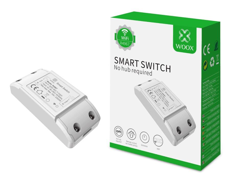 Išmanusis DIY jungiklis, 230VAC, 10A, 2200W, valdomas Wi-Fi, TUYA, WOOX