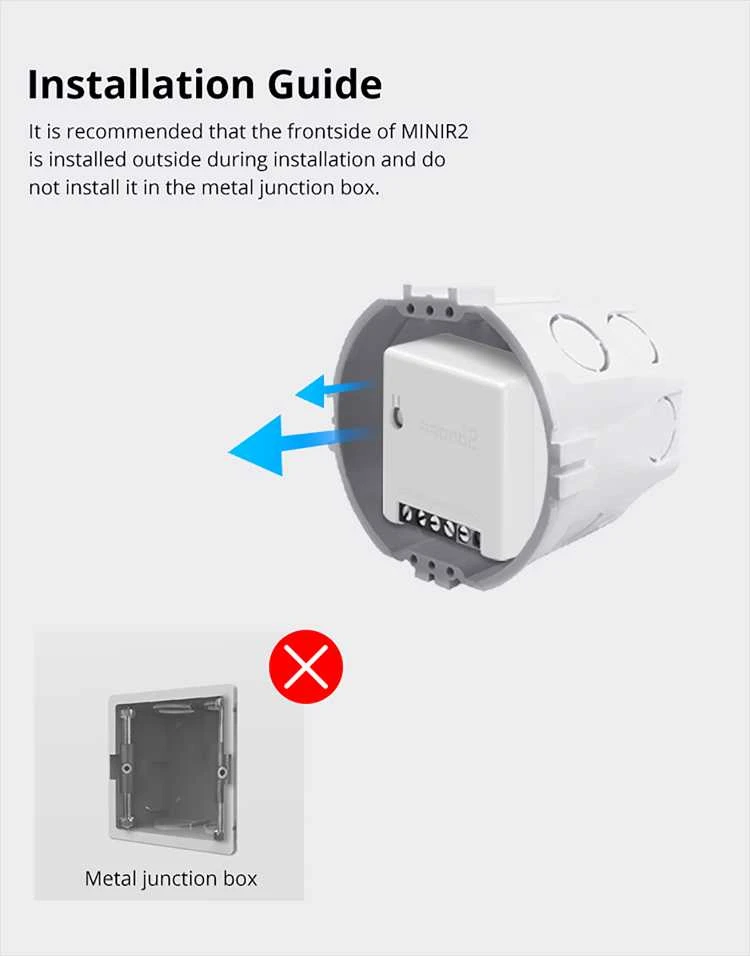 Sonoff Mini R2 išmanus dviejų krypčių valdiklis