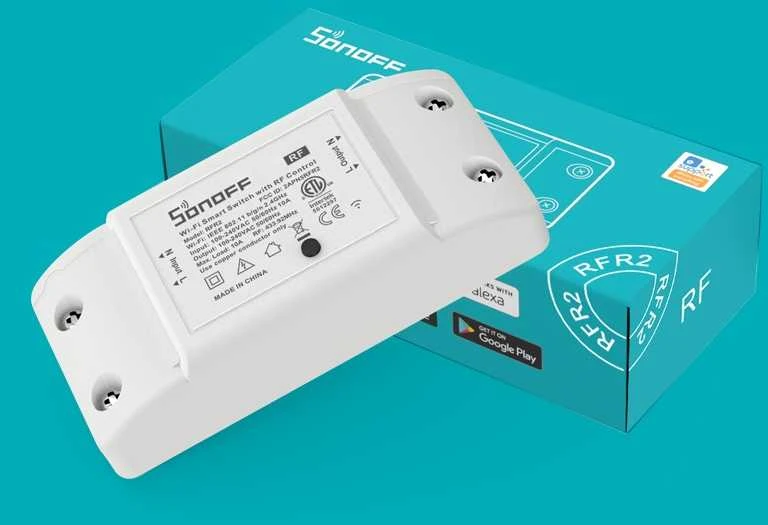Sonoff RF R2 1 - kanalo išmani relė valdoma WiFi + 433MHz RF - 230VAC 2200W