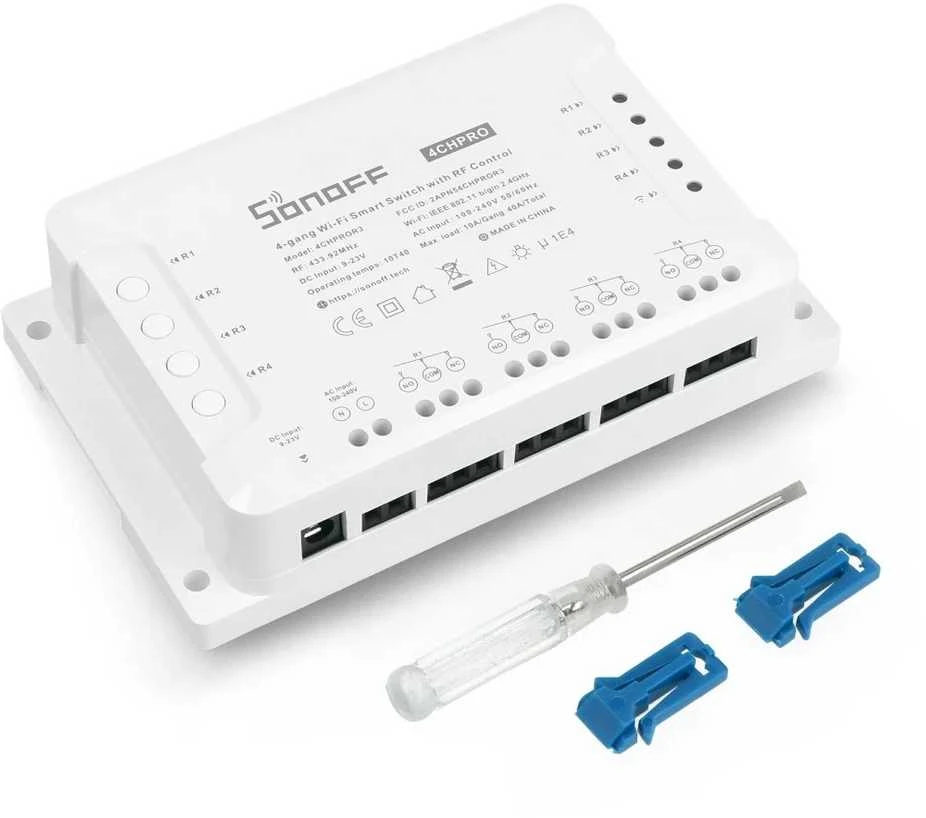 Sonoff PRO R3 4-kanalų išmani relė valdoma WiFi + RF - 230VAC 2200W
