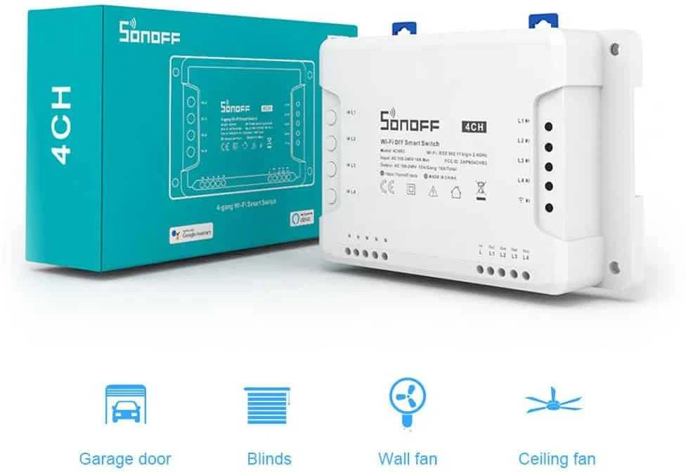 Sonoff R3 4-kanalų išmani relė valdoma WiFi 230VAC 2200W
