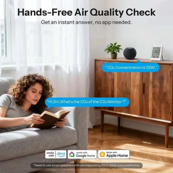 Sonoff AirGuard CO2 SAWF-08P Wifi temperatūros drėgmės ir CO2 sensorius, palaiko Matter