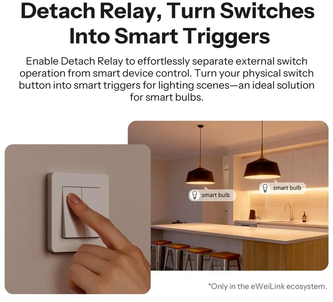 Sonoff Mini Duo 2 kanalų Wifi išmanioji relė, Matter
