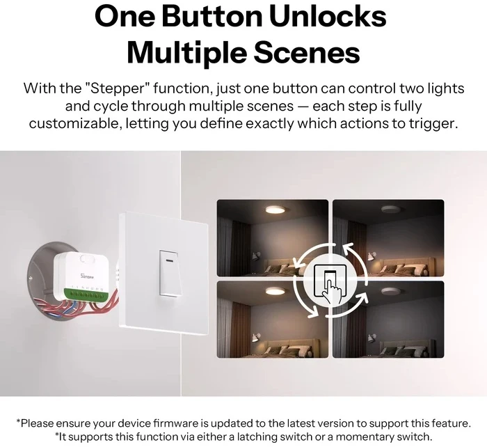 Sonoff Mini Duo 2 kanalų Wifi išmanioji relė, Matter