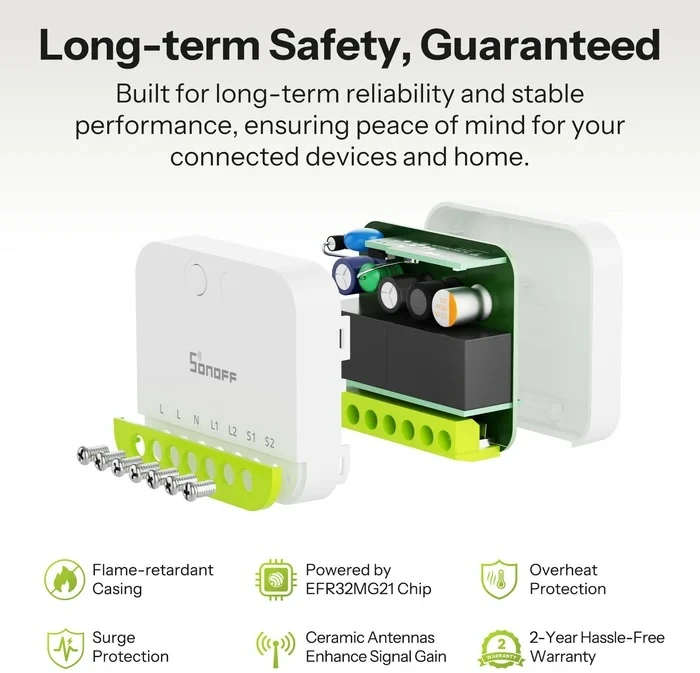 Sonoff Mini Duo 2 kanalų Zigbee 3.0 išmanioji relė