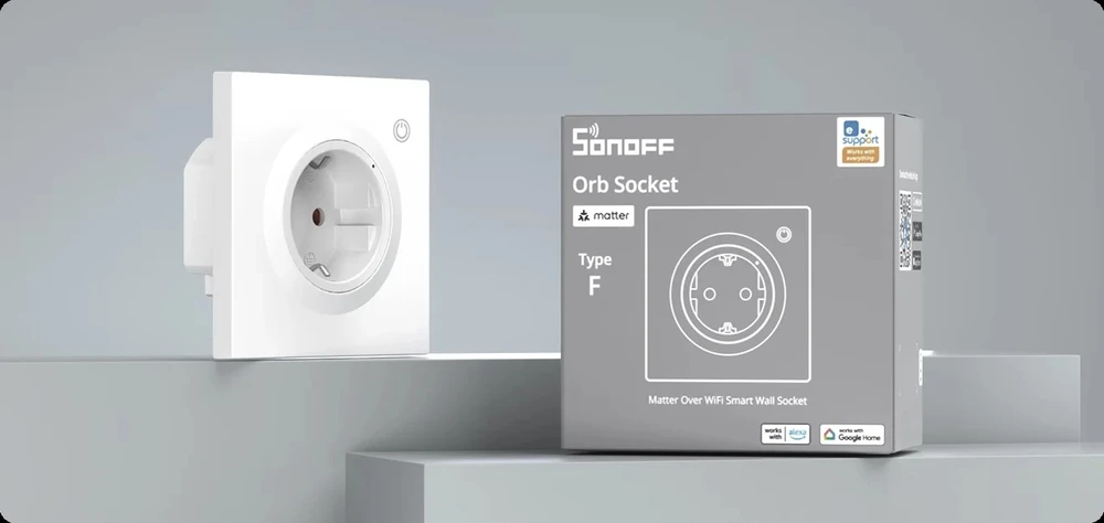 Inteligentne gniazdko ścienne Sonoff WS01TPF-E WiFi (typ F)