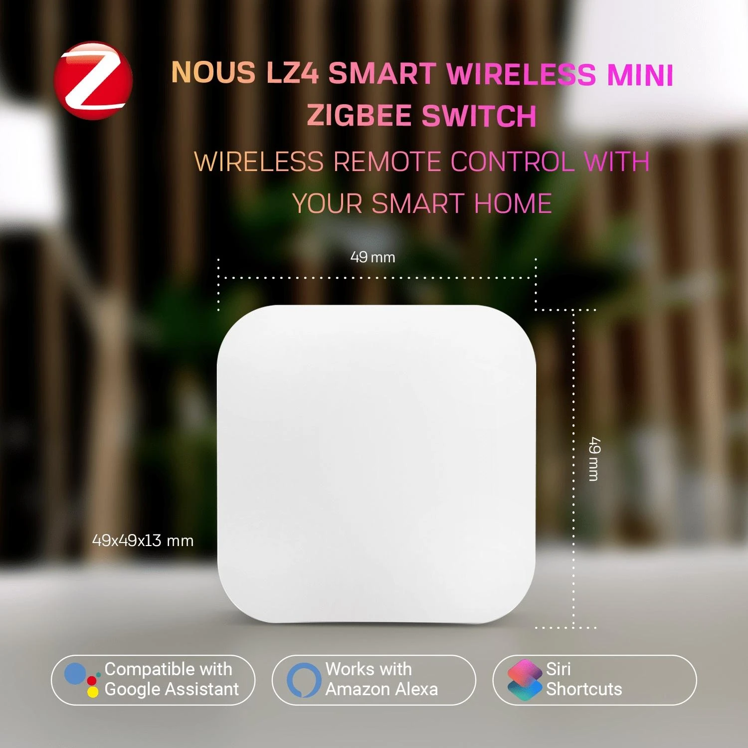 Išmanusis ZigBee belaidis jungiklis LZ4, TUYA / Smart Life, NOUS