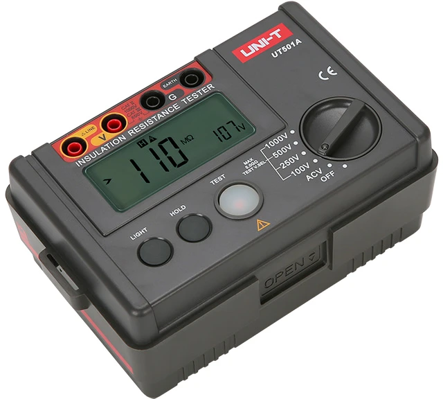 Izoliacijos varžos matuoklis; 5GOm/1000V, 600V, DAR, PI, LCD (2000), UT501B UNI-T