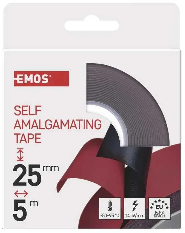 Izoliacinė juosta savaime vulkanizuojanti 25mm x 5m juoda EMOS