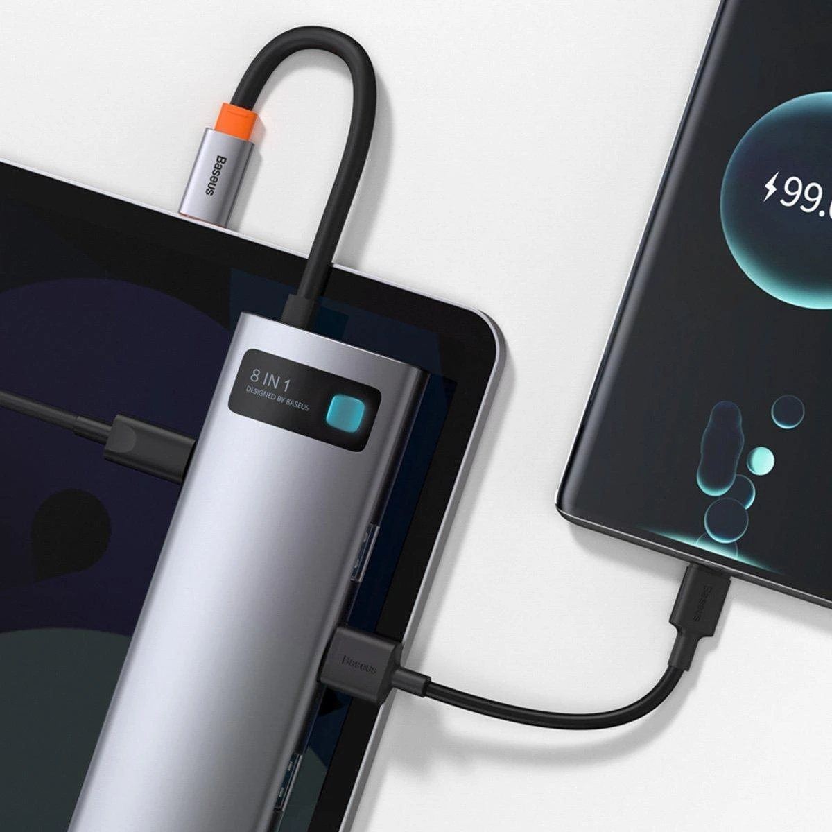Jungčių stotelė / adapteris USB C kištukas - 8 rūšių jungtys Metal Gleam BASEUS