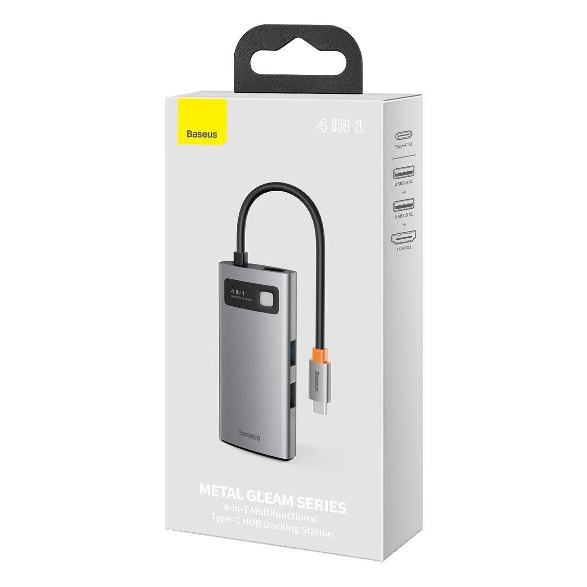 Jungčių stotelė / adapteris USB C kištukas - 4 rūšių jungtys Metal Gleam BASEUS