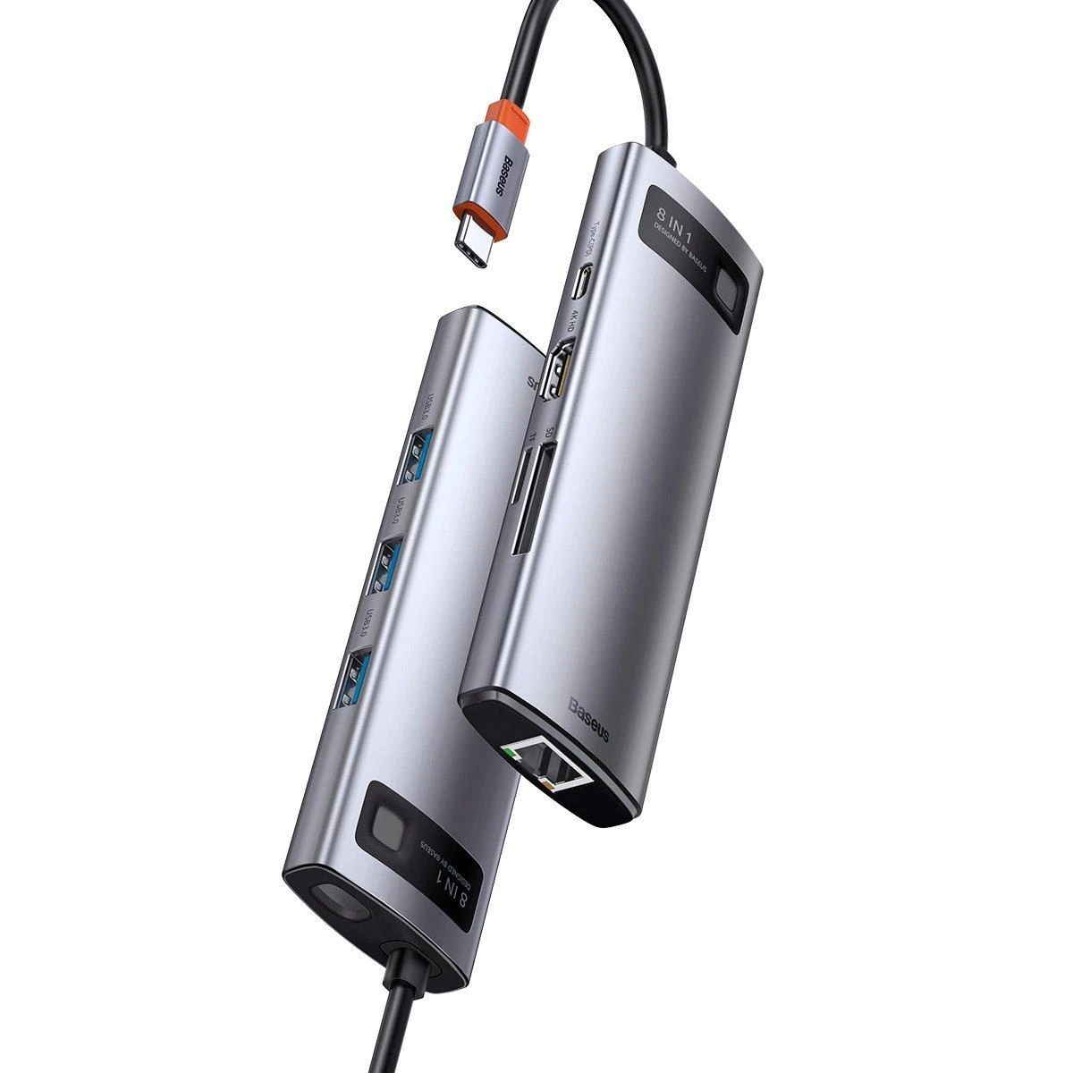Jungčių stotelė / adapteris USB C kištukas - 8 rūšių jungtys Metal Gleam BASEUS