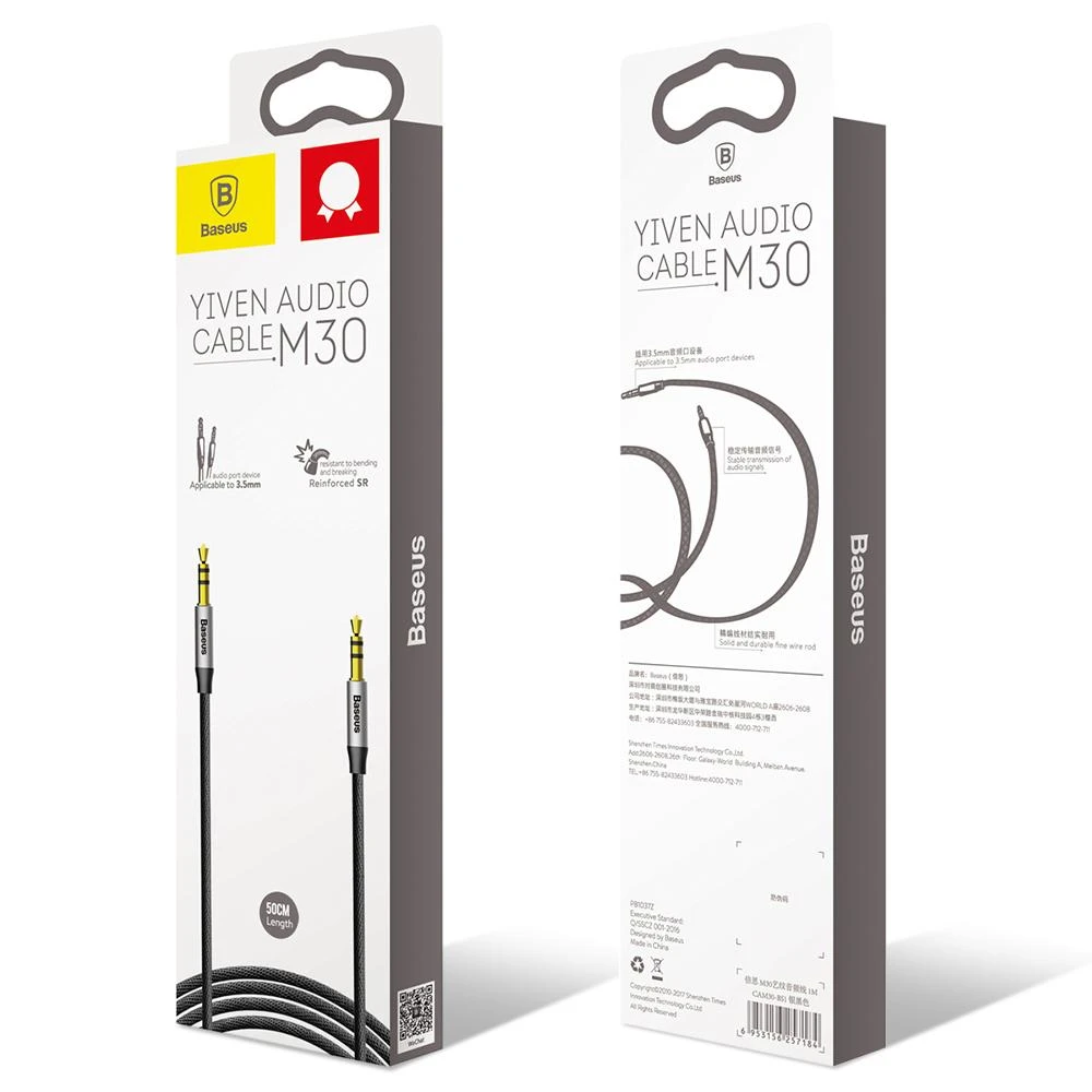 Baseus Yiven 3.5mm AUX laidas pakuotė