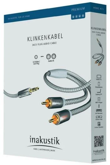 Verschiedene In Akustik Kabelis 2xRCA - 3.5mm stereo kištukai 5.0m Au jungtys, inakustik PREMIUM