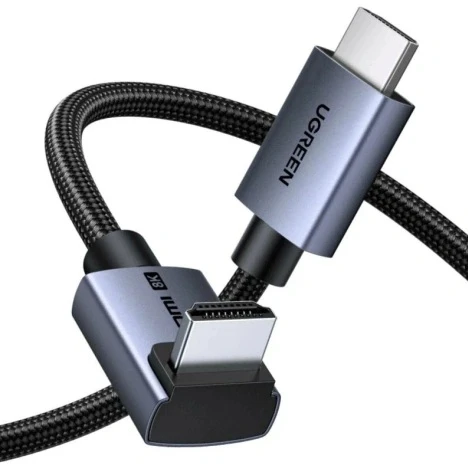 Kabelis HDMI-HDMI kampinis kištukas 2m (HDMI 2.1 8K@60Hz 48Gbps) juodas HD188 UGREEN