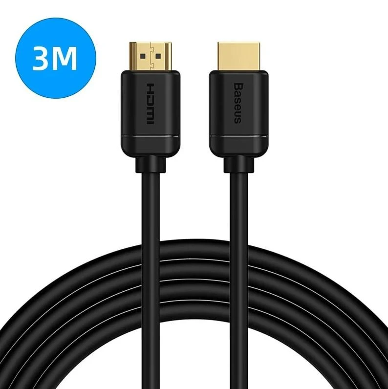 Baseus 2x HDMI 2.0 4K 60Hz kabelis 3D HDR 18Gbps 3m - Juodas