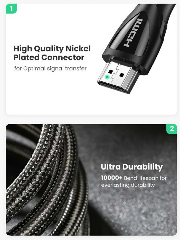 HDMI 2.1 Kabelis UGREEN HD140 8K 60Hz 3m