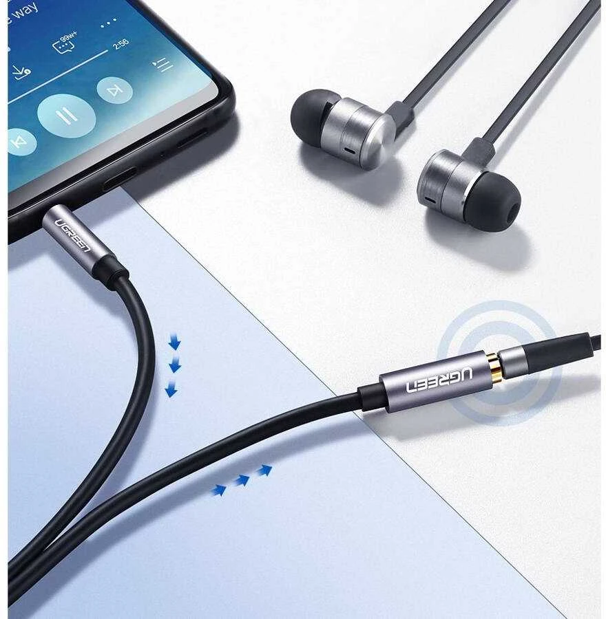 UGREEN AUX kabelio prailginimas į mini 3.5mm 2m - Juodas