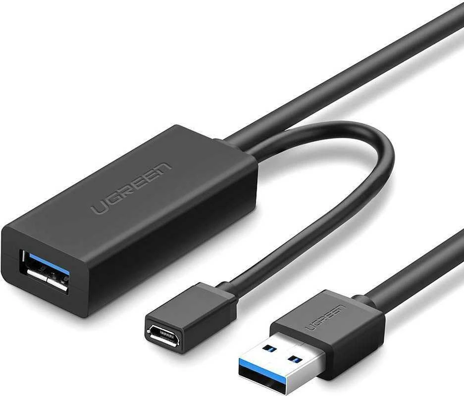 Kabelis ilgiklis USB3.0 5m su micro USB lizdu papildomam maitinimui US175 UGREEN