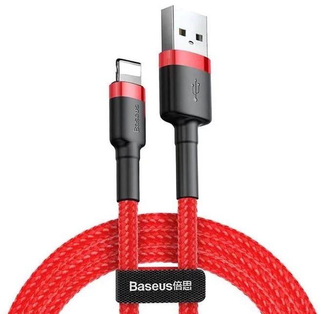 Baseus Cafule USB Lightning kabelis 2.4A 1m - Juoda / Raudona