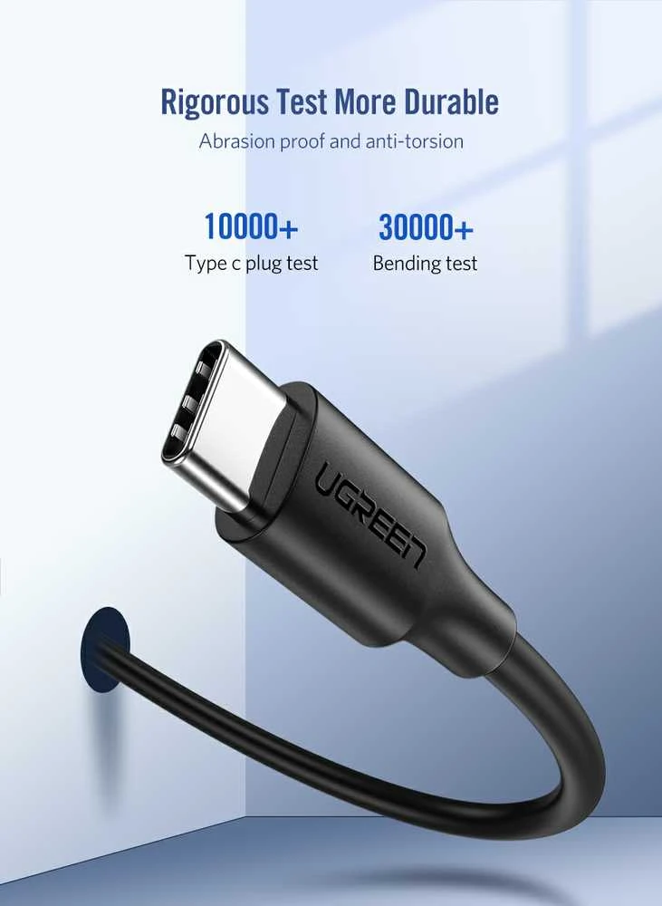UGREEN USB-C PD maitinimo kabelis 60W 1m - Juodas