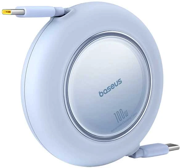 Kabelis USB C - USB C 2m 100W suvyniojamas Galaxy Mėlyna Free2Pull BASEUS