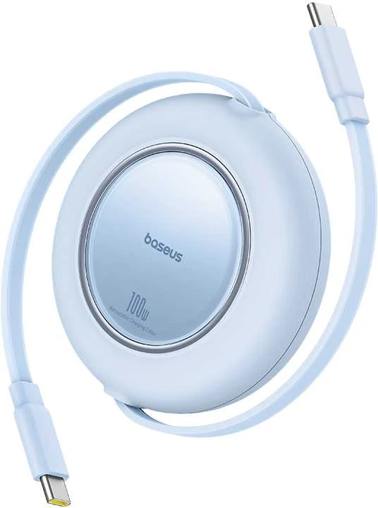 Kabelis USB C - USB C 2m 100W suvyniojamas Galaxy Mėlyna Free2Pull BASEUS