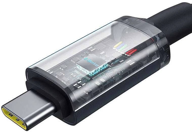 Baseus Crystal Shine Series Data kabelis USB-C - USB-C 100W 1,5m juodos spalvos