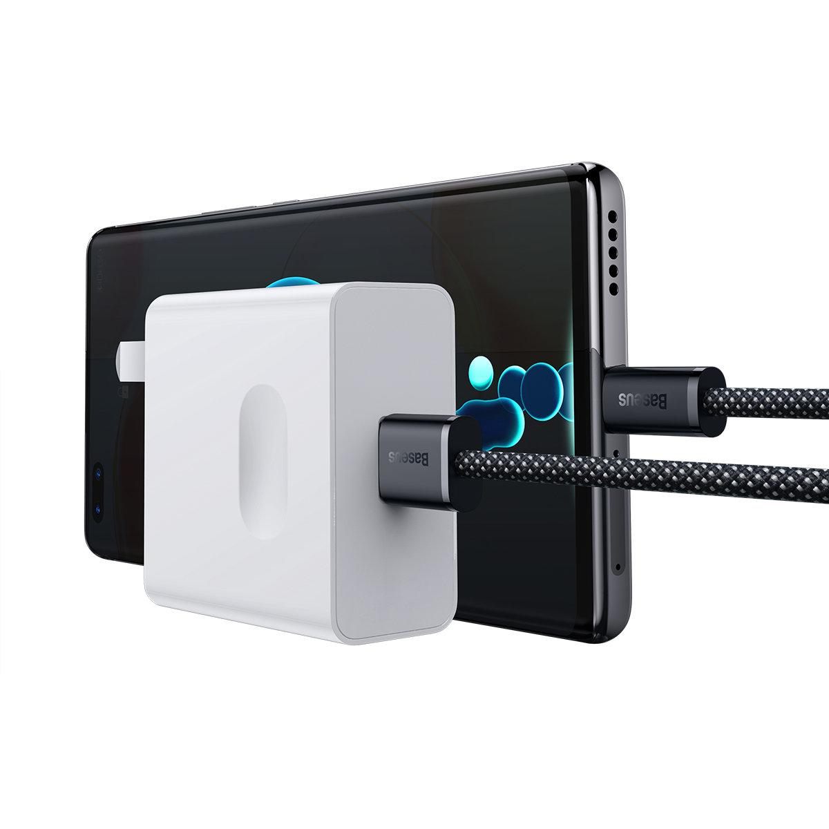 Kabelis USB A - USB C 2.0m 100W (netinka iPhone 15 įkrovimui) Dynamic pilkas BASEUS