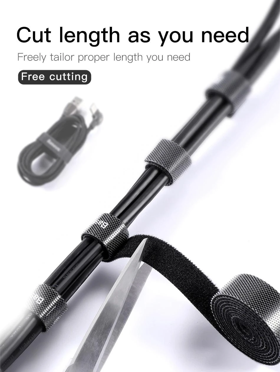 Kabelių surišimo juosta, "Velcro", 3m pilka BASEUS