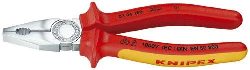 Kombinuotos replės VDE 180mm, Knipex