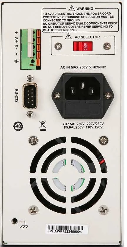 Laboratorinis maitinimo šaltinis, 180W, 0-60V, 0-8A, 10mV,1mA, RS-232, UNI-T