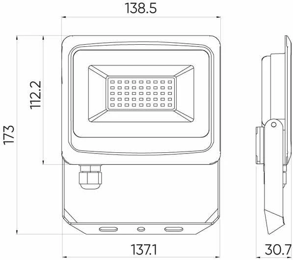 Led Line Lite Lauko šviestuvas LED 30W neutraliai balta 230Vac, 3000lm, IP65, juodas, PHOTON, LED LINE