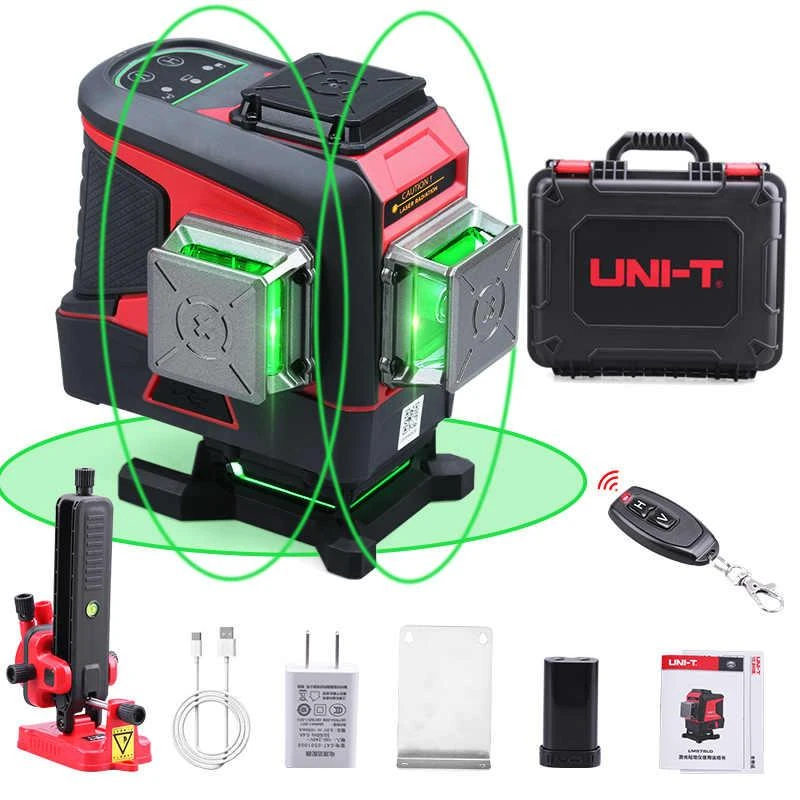 Lazerinis nivelyras, 3D 12 linijų, žalio spindulio, Uni-t